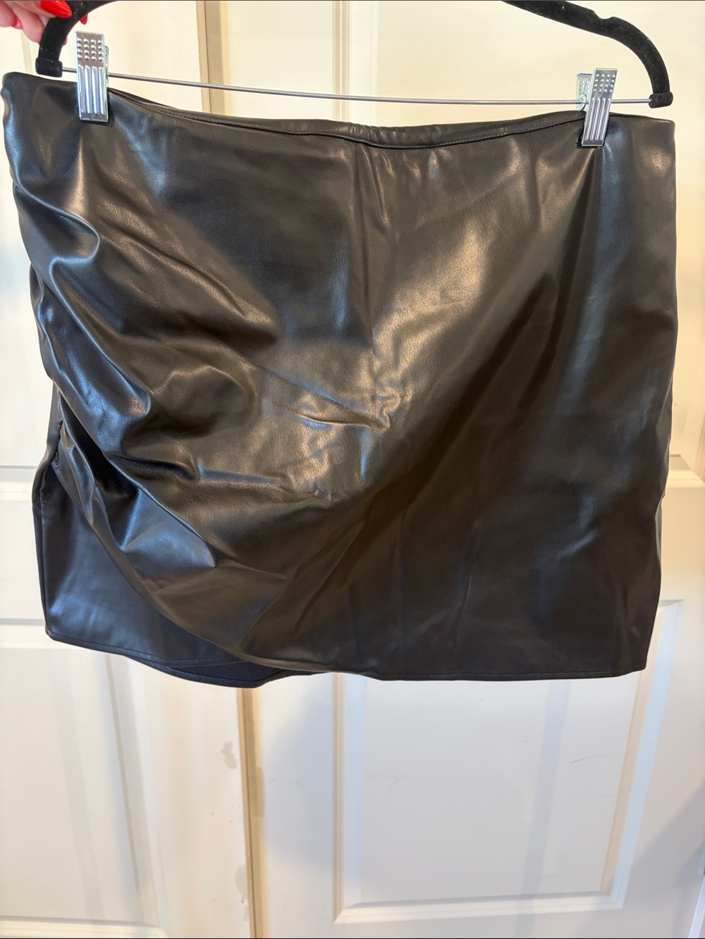 Cider Black Faux Leather Mini Skirt
